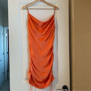 Zara Ruched Satin Mini Dress size L